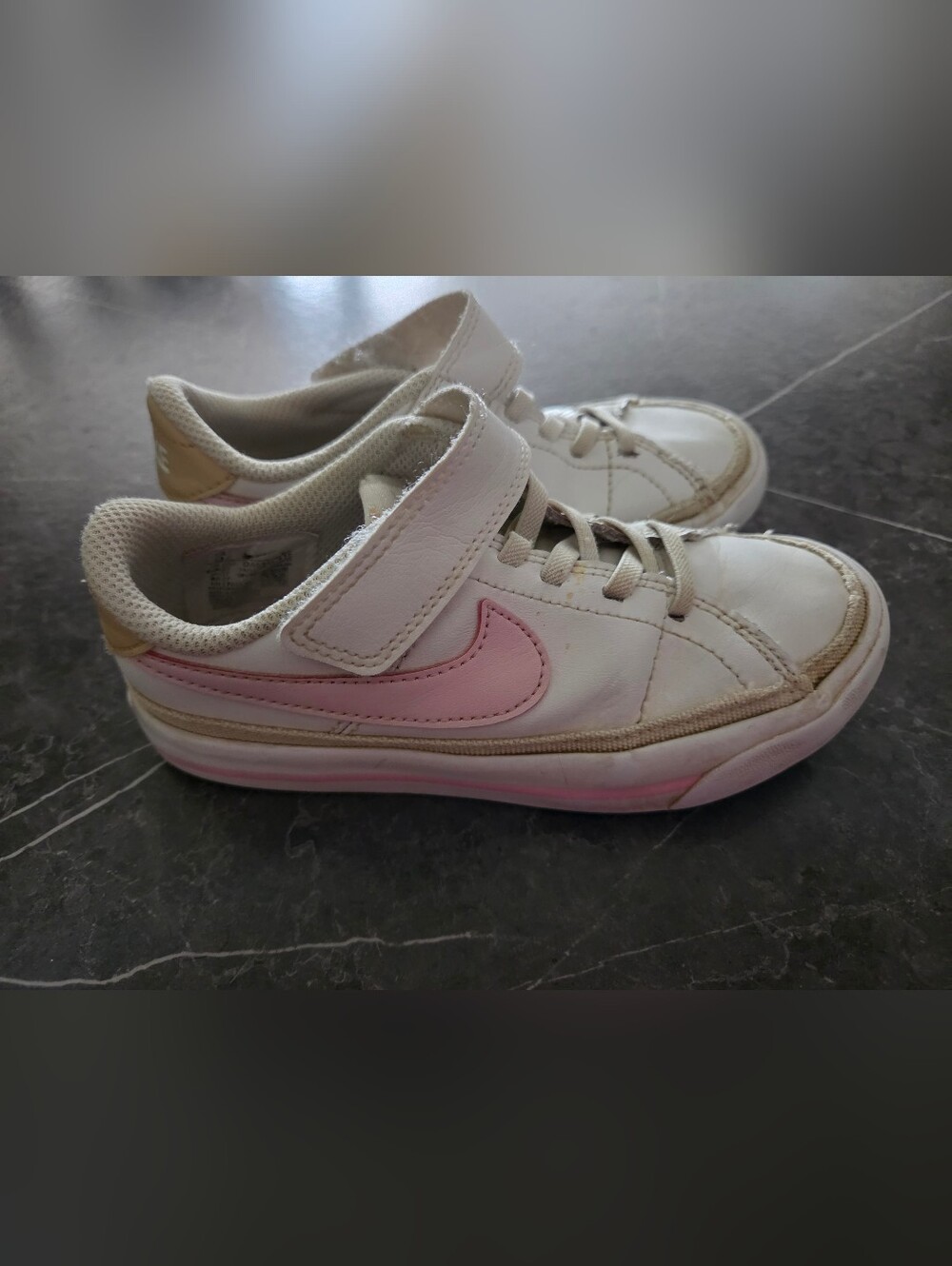 Nike Kids' White & Pink Court Legacy Size 11
